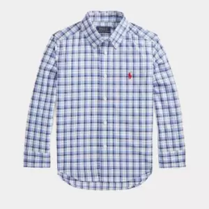 Image of Ralph Lauren Boys Long Sleeve Plaid Sport Shirt - Blue Multi - 8 Years