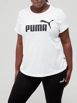Image of Puma Essential Logo T-Shirt Plus - White, Size 1X, Women