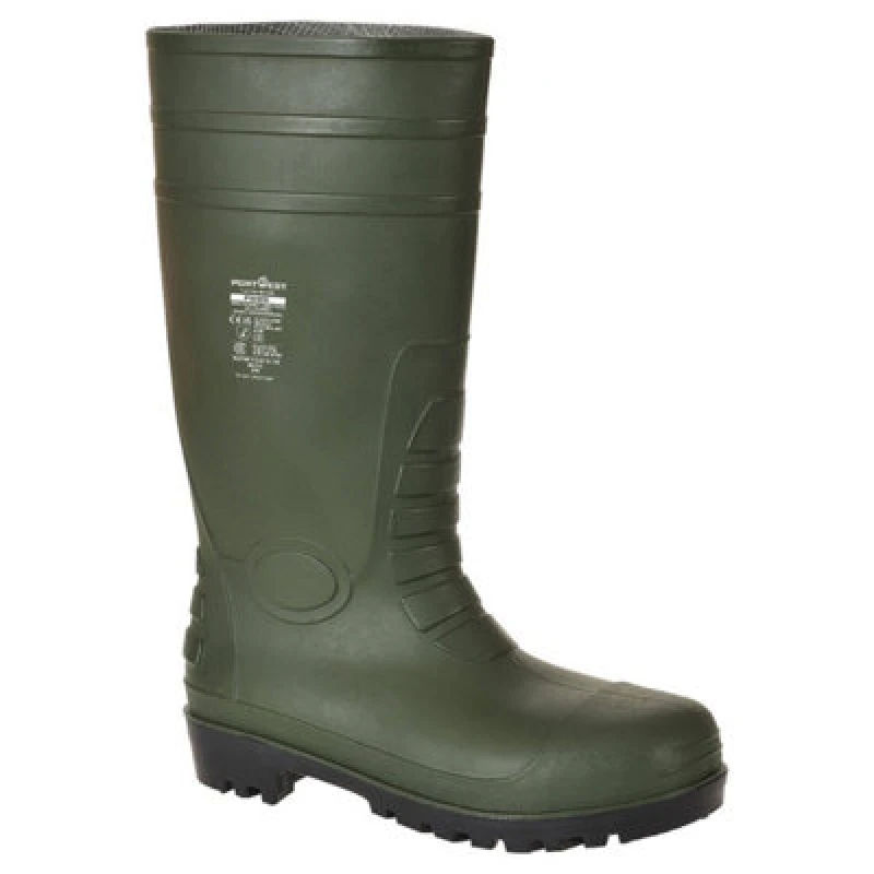 Image of Portwest Total S5 Safety Wellington Boots FW95GNR48 Colour: Green