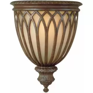 Image of Loops - Wall Light Metal Cage Excavation Glass Shade British Bronze LED E27 60W