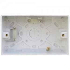 Image of ESR 2 Gang 47mm Double Surface Pattress Box With Earth Terminal