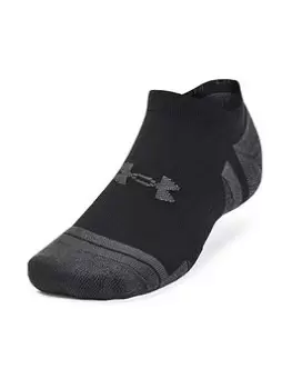 Image of Under Armour Performance Tech 3pk No Show Socks - Black, Size L, Men