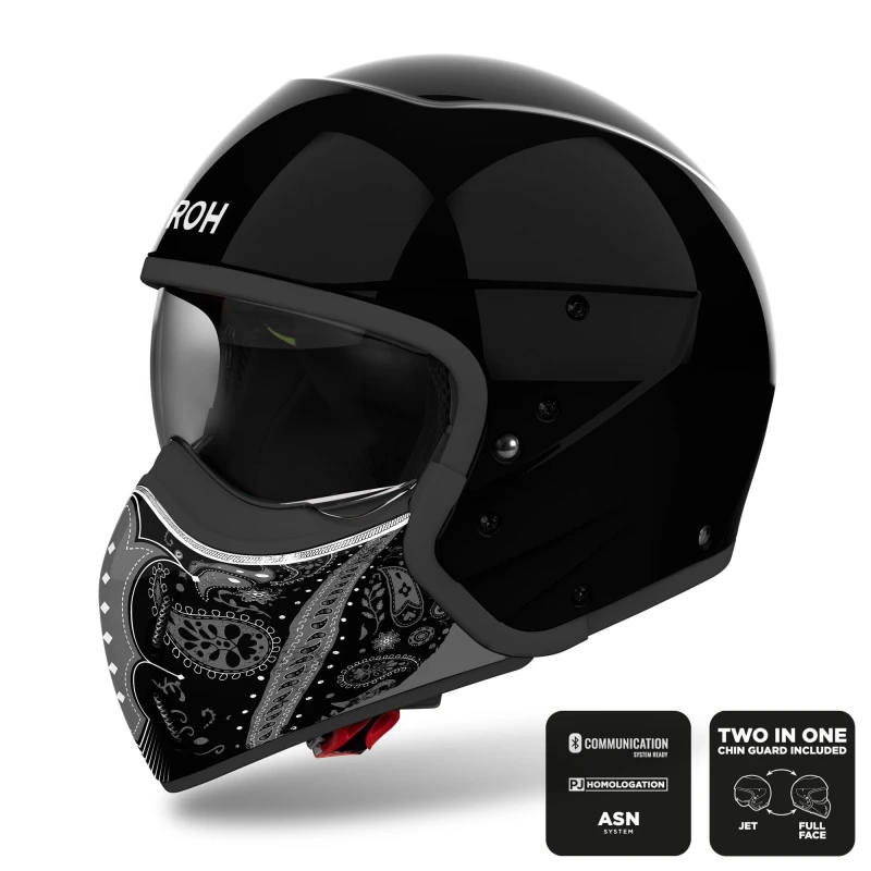 Image of Airoh J 110 Paesly Black Gloss Jet Helmet Size M