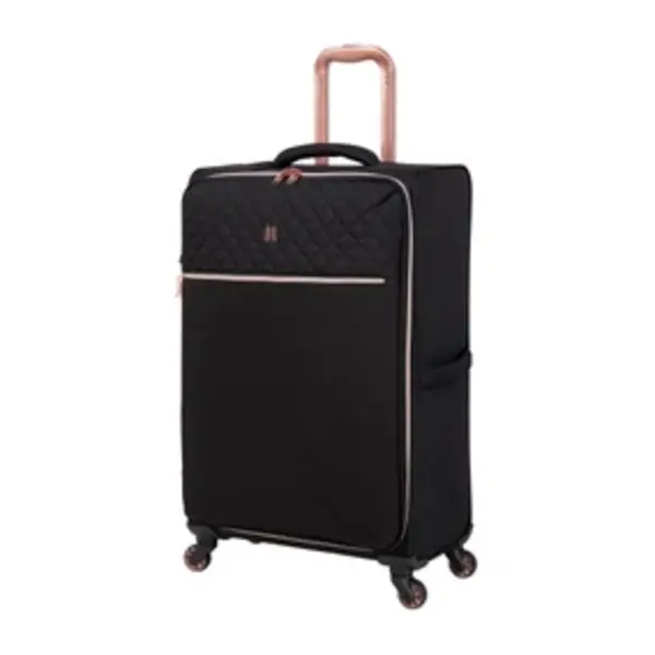 Image of IT Luggage Exemplary Black Rose Gold Suitcase