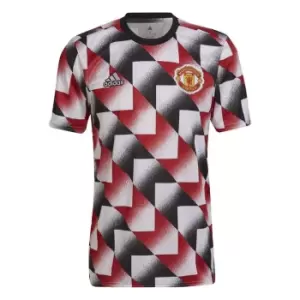Image of adidas Manchester United Pre Match Top 2022 2023 Adults - White