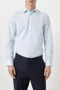 Image of Blue Tailored Fit Long Sleeve Easy Iron Shirt