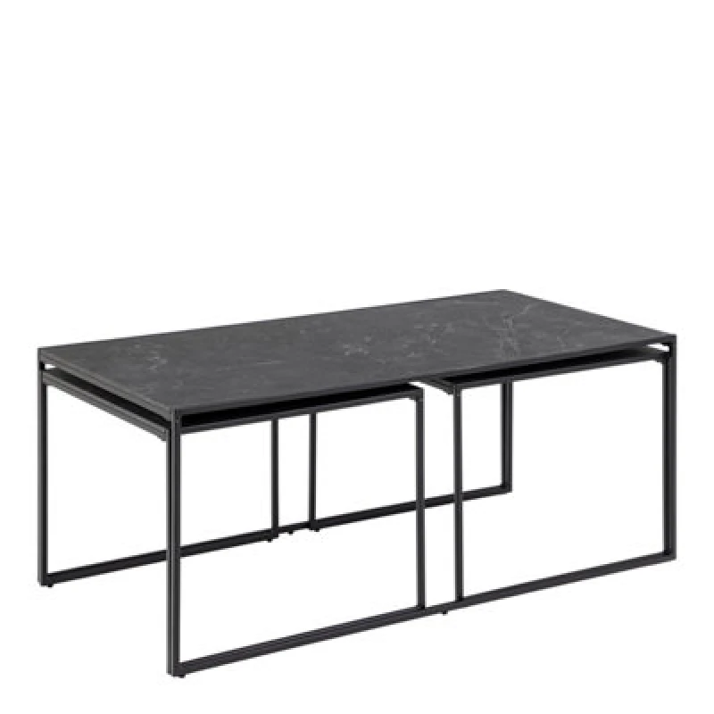 Image of Furniture To Go Infinity Square/coffee Table Setin Matt Black Set Of 3