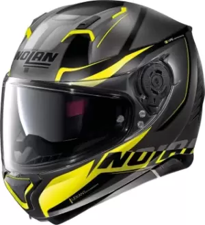 Image of Nolan N87 Miles N-Com Helmet, grey-yellow, Size S, grey-yellow, Size S