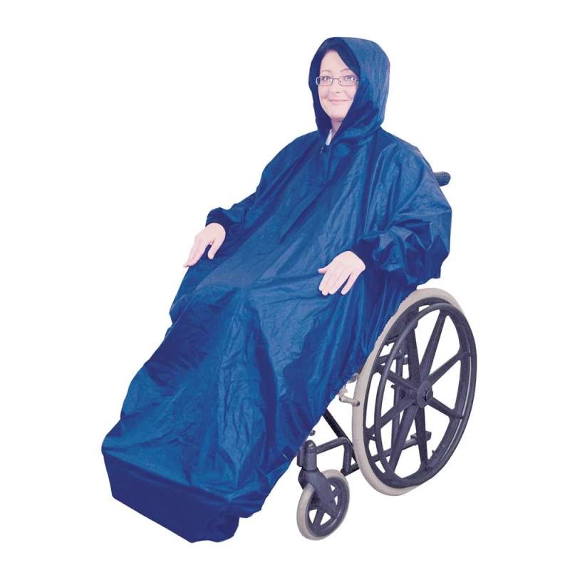 Image of Loops Fleece Lined Wheelchair Mac with Sleeves - Waterproof Fabric - Machine Washable Multi