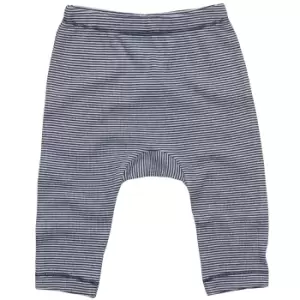 Image of BabyBugz Baby Boys Striped Leggings (6-12 Months) (White/Nautical Navy)