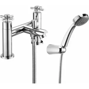Image of Deva - Motif Pillar Mounted Bath Shower Mixer Tap - Chrome