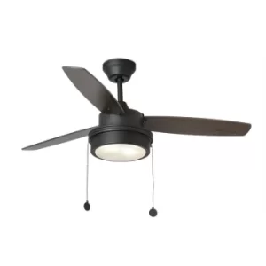 Image of Faro Komodo Ceiling Fan 132cm Black 3 Blades 2x e14