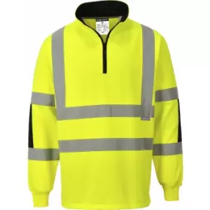 Image of B308YERL - sz L Xenon Rugby Shirt Hi Vis - Yellow - Yellow - Portwest