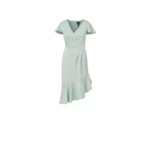 Image of Adrianna Papell Satin Crepe Draped Dress - Green