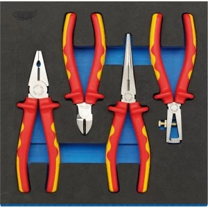 Image of Draper 4 Piece VDE Insulated Plier Set In Eva Insert Tray