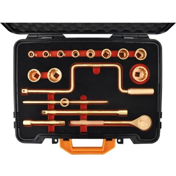 Image of Spark Resistant Socket Set 1/2' Sq Dr 16-Pce Be-Cu - Kennedy