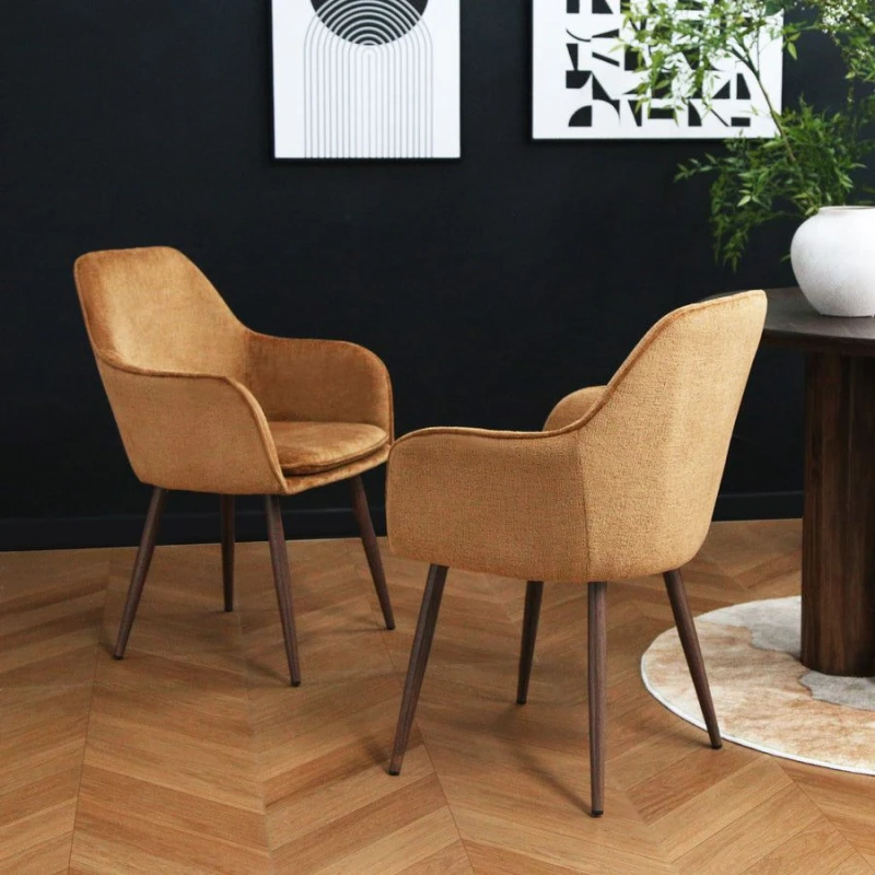 Image of Home Garden Direct Muse - Accent Chair in Woven Yarn Fabric Upholstery in Orange Orange Unisex