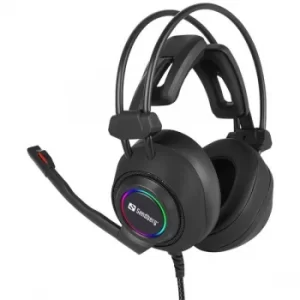 Image of Sandberg Savage Gaming Headset, USB, 7.1 Surround, 50mm Drivers, Comfortable Padding, LED Lighting, 5 Year Warranty