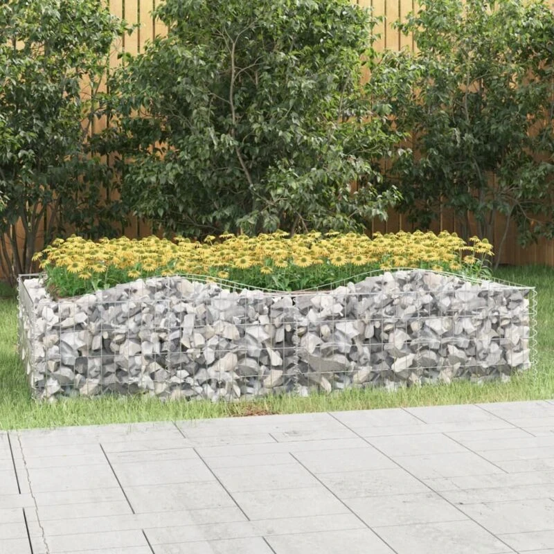 Image of VIDAXL Vidaxl - Arched Gabion Raised Bed 200x100x50cm Galvanised Iron 8720845652135