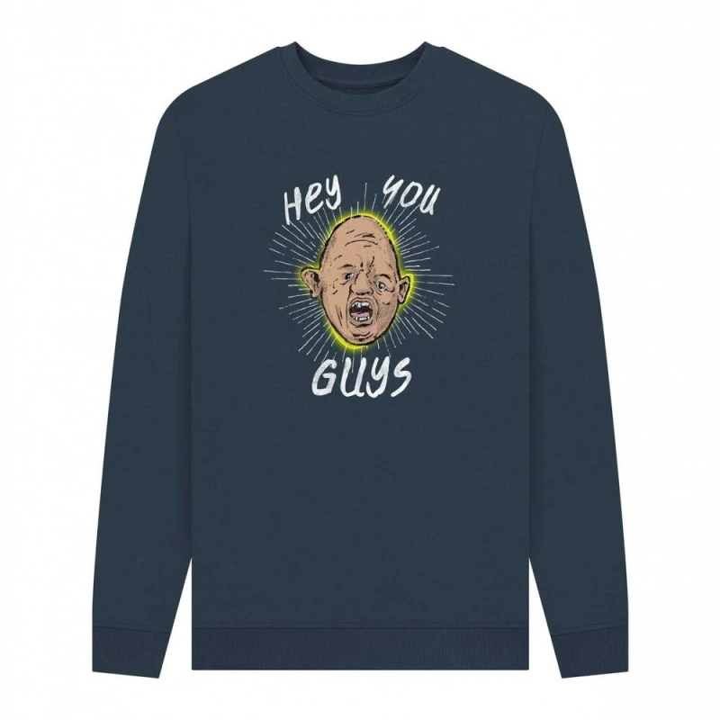 Image of The Goonies Mens Hey You Guys Sloth Sweatshirt in Navy Size: Small Navy Male S