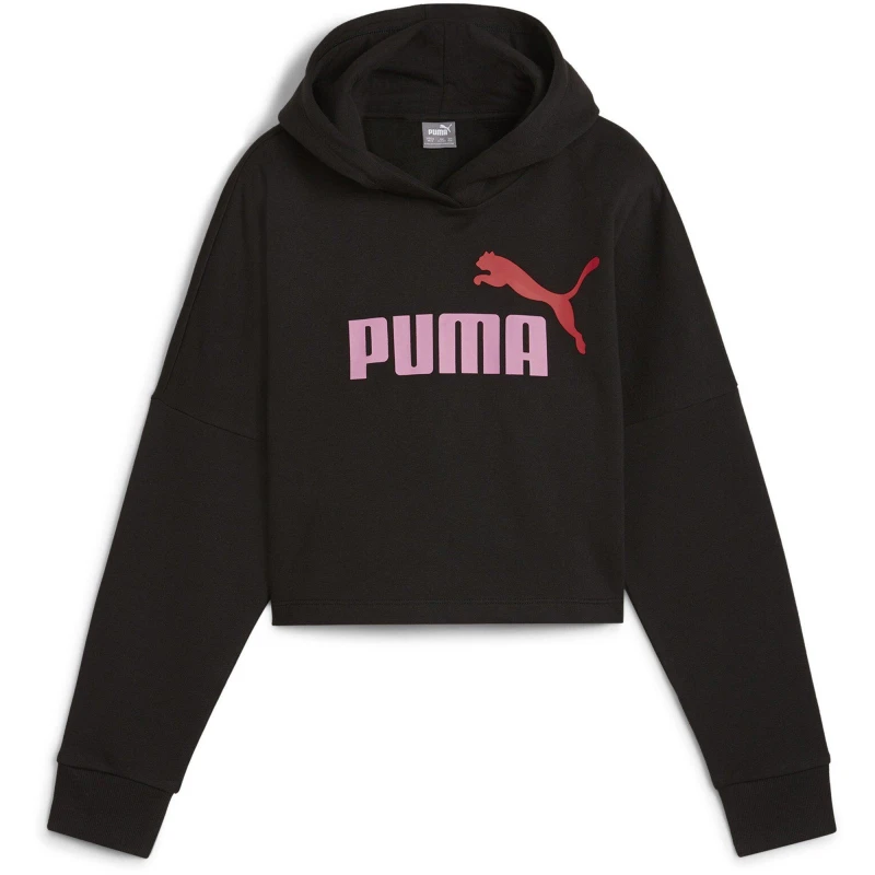 Image of Puma Ess Logo Cropped Hoodie G Hoody Unisex Kids Puma Black unisex 3-4 Yrs