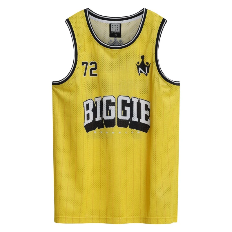 Image of Amplified Amplified Men Notorious Big Basketball Jersey in Yellow Size: Medium Yellow M Male 5063750345321