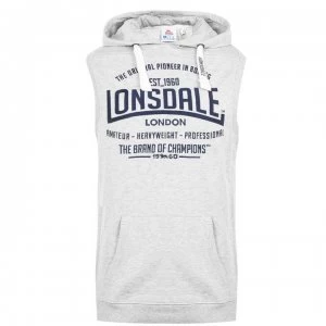 Image of Lonsdale Box Sleeveless Hoodie Mens - Grey Marl