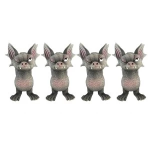 Image of Bite (Set of 4) Gothic Bat Winking Figurine