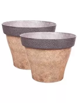 Image of Yougarden Diablo Plastic Round Planters 2 Pack