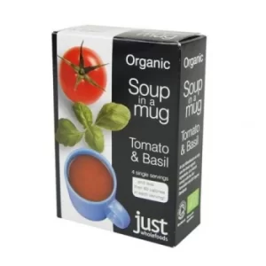 Image of Just Wholefoods Organic Tomato and Basil Soup 4x17g