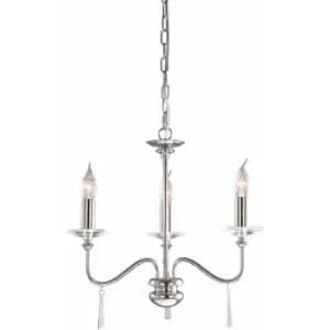 Image of Loops - 3 Bulb Chandelier LIght Highly Polished Nickel LED E14 60W