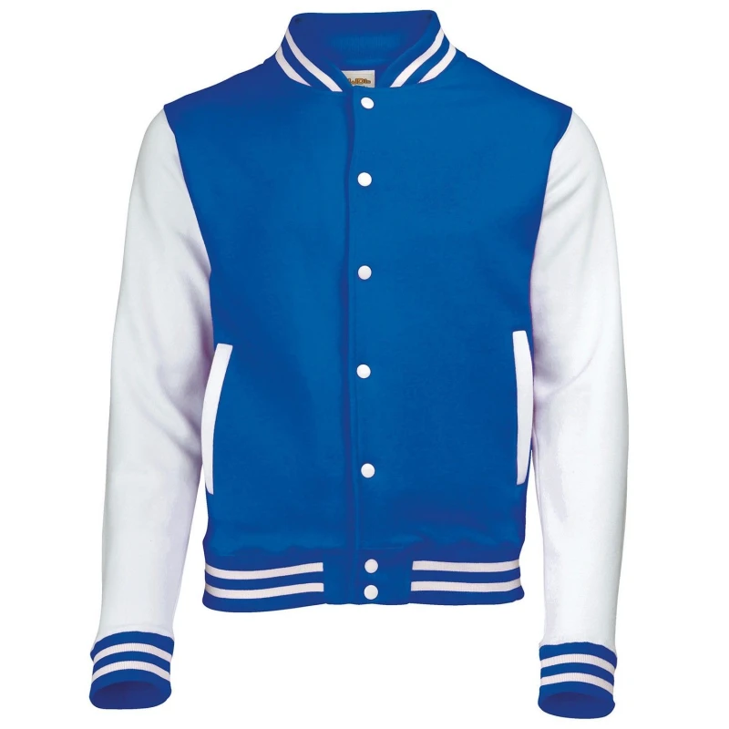 Image of AWDis AWDis Men Varsity Jacket in Mid Blue Size: X-Small Mid Blue XS Male 5063527492180