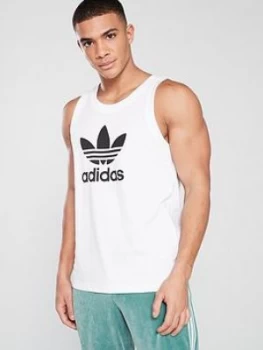Image of adidas Originals Trefoil Tank Top - White, Size 2XL, Men