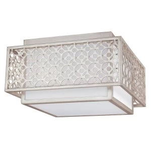Image of 2 Light Flush Mount Ceiling Light Silver, E27