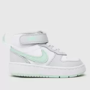 Image of Nike White & Grey Court Borough Mid 2 Toddler Trainers