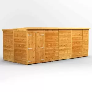 Image of Power 18' x 8' Pent Windowless Double Door Garden Shed