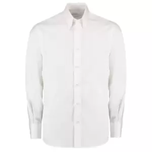 Image of Kustom Kit Mens Tailored Fit Long Sleeved Business Shirt (16inch) (White)