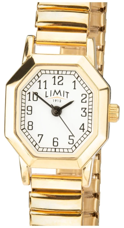 Image of Limit 6498 Womens Gold Tone Expandable Bracelet White Watch