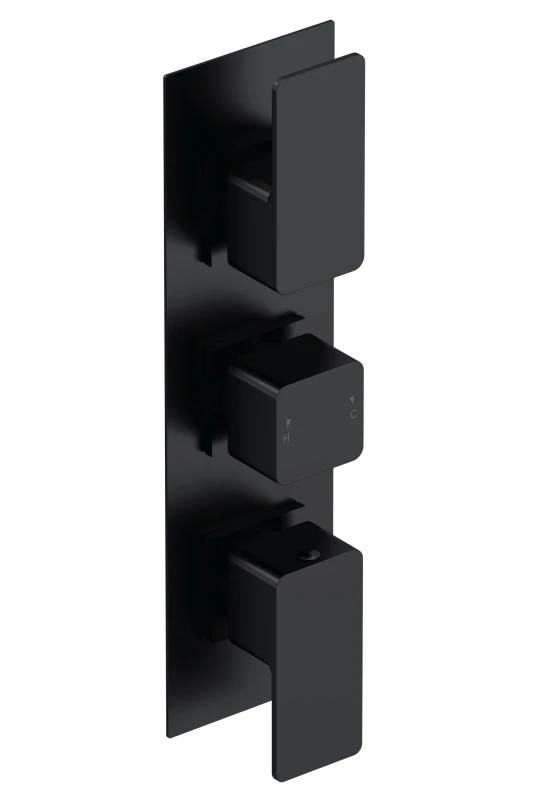 Image of Balterley Concealed Triple Thermostatic Shower Valve Matt Black 280mm Black