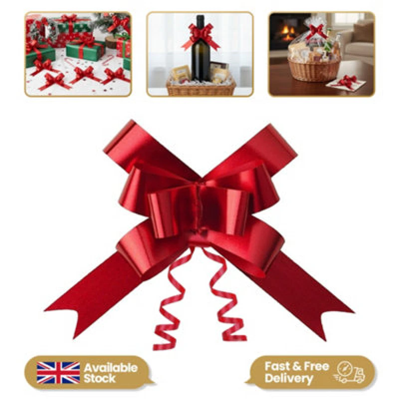 Image of Shatchi Large 30mm/3cm Ribbon Pull Bows Red for All Occation Decoration , 30PK Red unisex