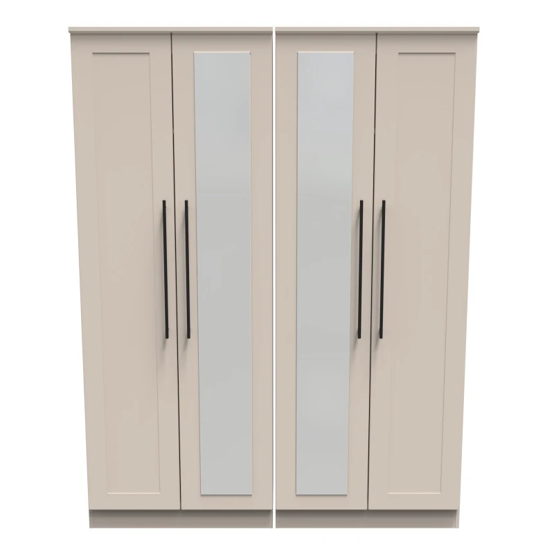 Image of Howard Tall 4 Door 2 Centre Mirrors In Kashmir Matt (Ready Assembled)