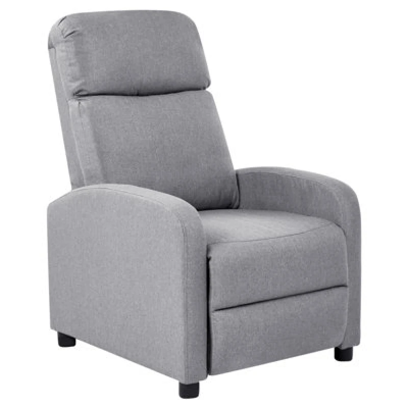 Image of Beliani Recliner Chair Eminence Faux Linen Grey