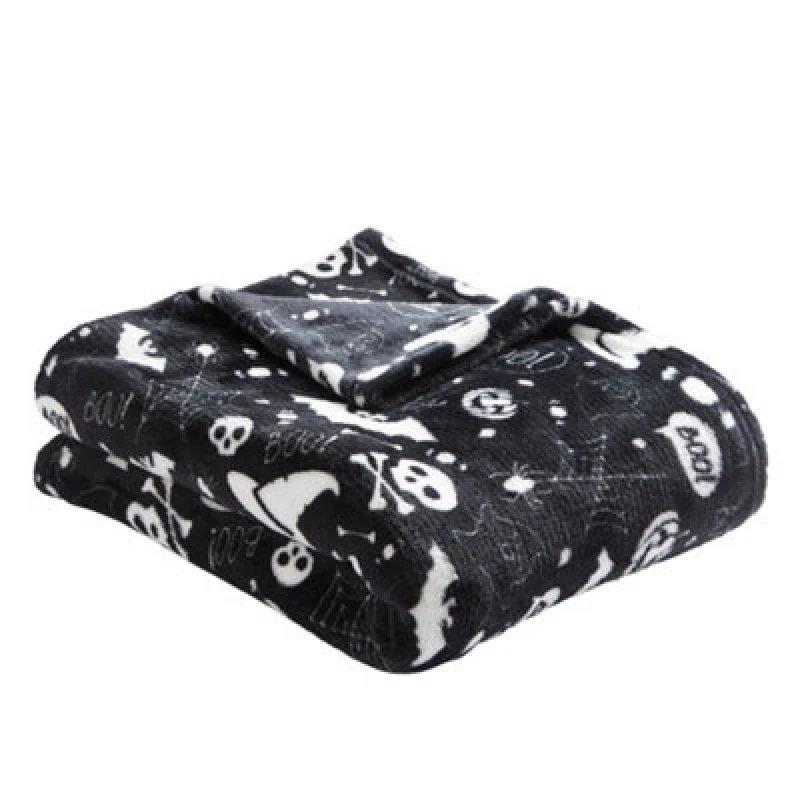 Image of Boo Spooky Halloween 120cm x 150cm Throw Black