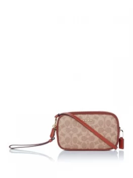 Image of Coach Signature crossbody clutch Light Brown