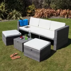 Image of Mayson Rattan 5 Seater Lounge Set in Walnut Natural
