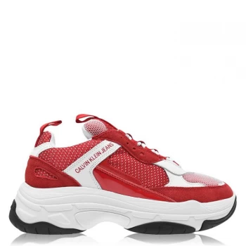 Image of Calvin Klein Jeans Marvin Chunky Trainers - White/Red