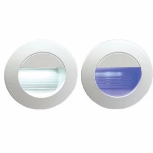 Image of KnightsBridge IP54 Round LED Recessed Stair and Wall Guide Light - White