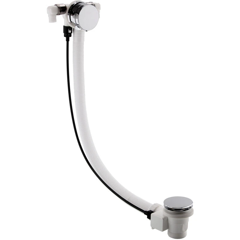 Image of nuie Freeflow Bath Filler PUW & Overflow - Chrome, Silver E358