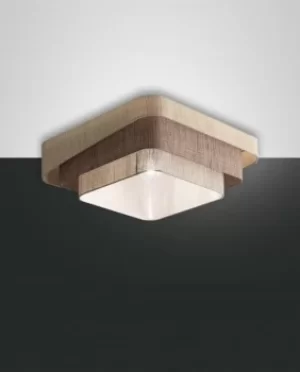 Image of Camargue Cylindrical Ceiling Light Shades Of Beige Glass, E27