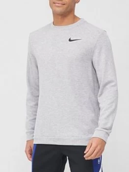 Image of Nike Training Dry Crew Sweat - Grey, Dark Grey Size M Men